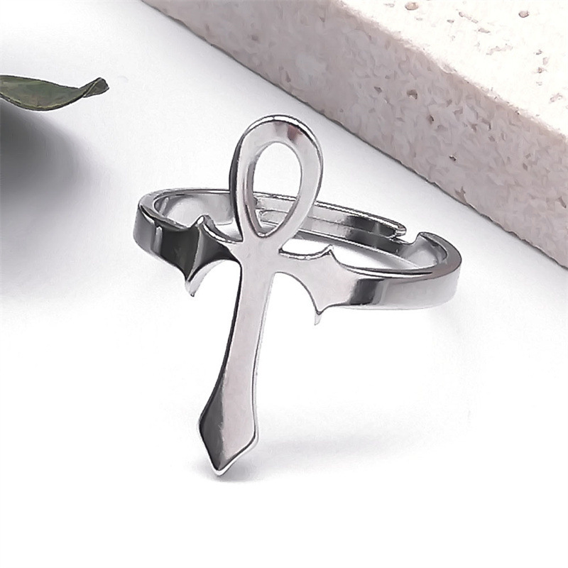 MYK3024-Popular stainless steel Egyptian Ankh cross ring