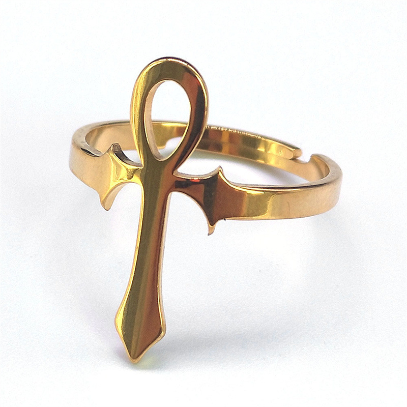 MYK3024-Popular stainless steel Egyptian Ankh cross ring