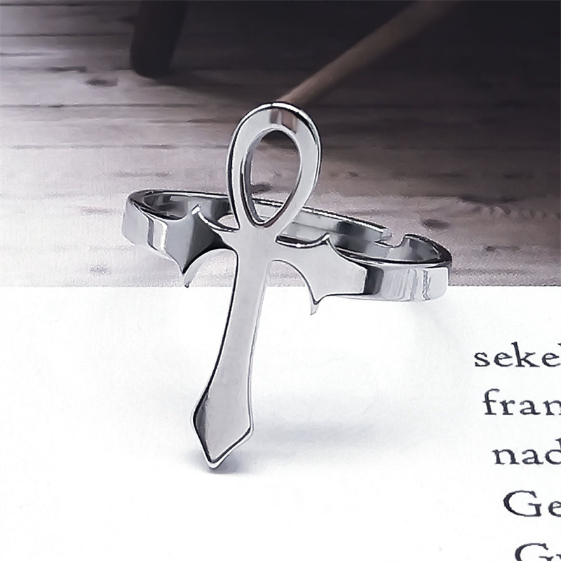 MYK3024-Popular stainless steel Egyptian Ankh cross ring