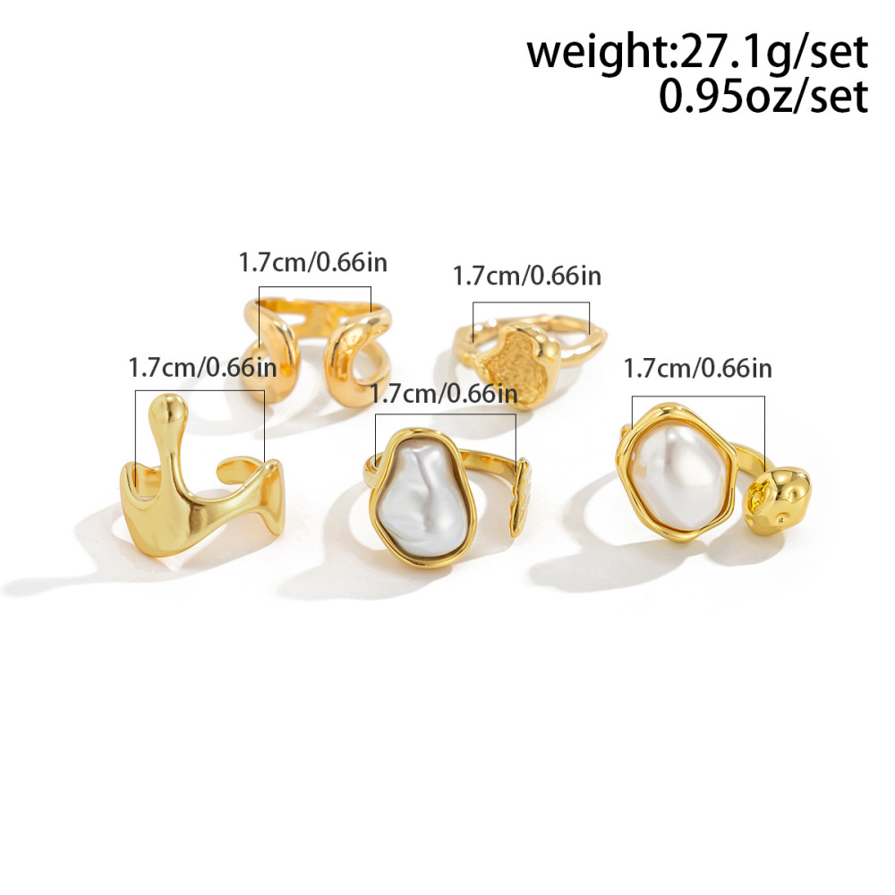 Premium Light-Sensitive Waterdrop Hug Alloy Ring Set (5 Pieces)