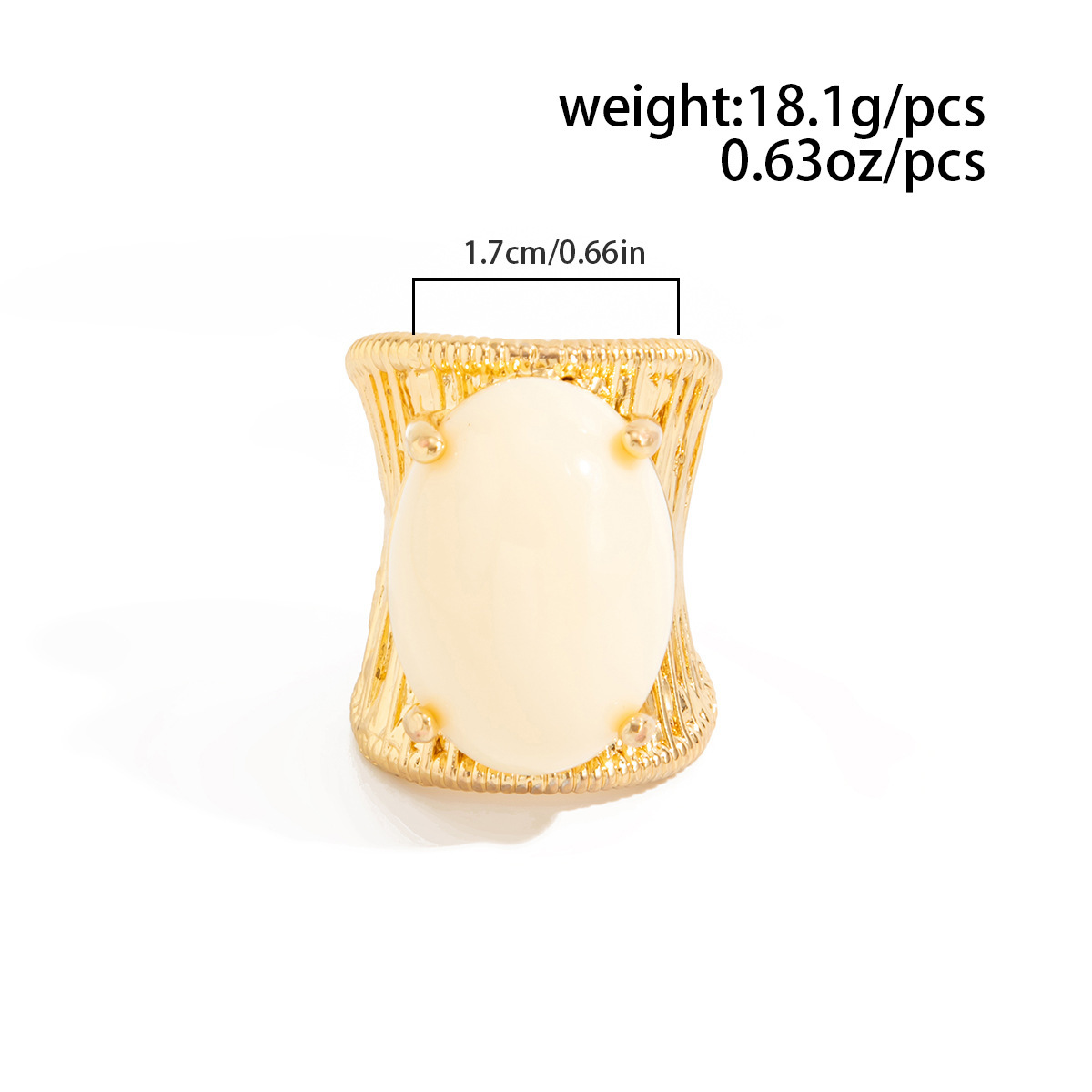 Antique-style Maillard-inspired gemstone open alloy ring