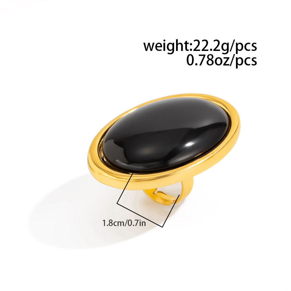 Maillard-style resin gemstone alloy ring