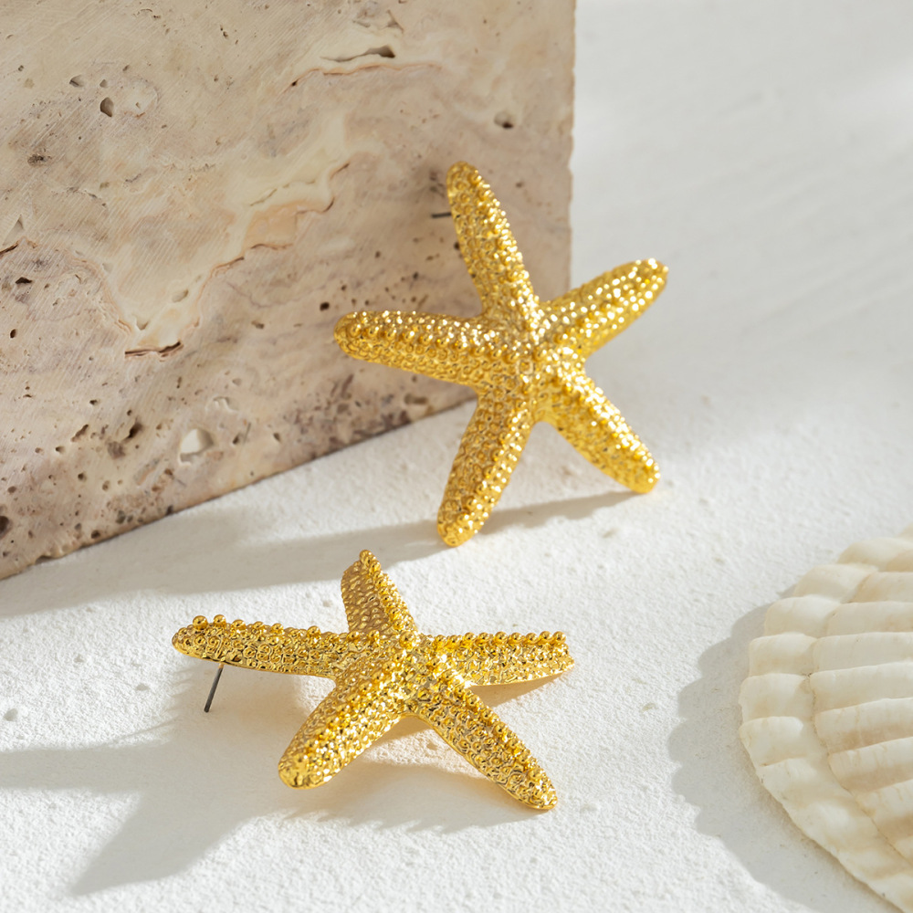 Beach and Ocean Theme Starfish Alloy Earrings