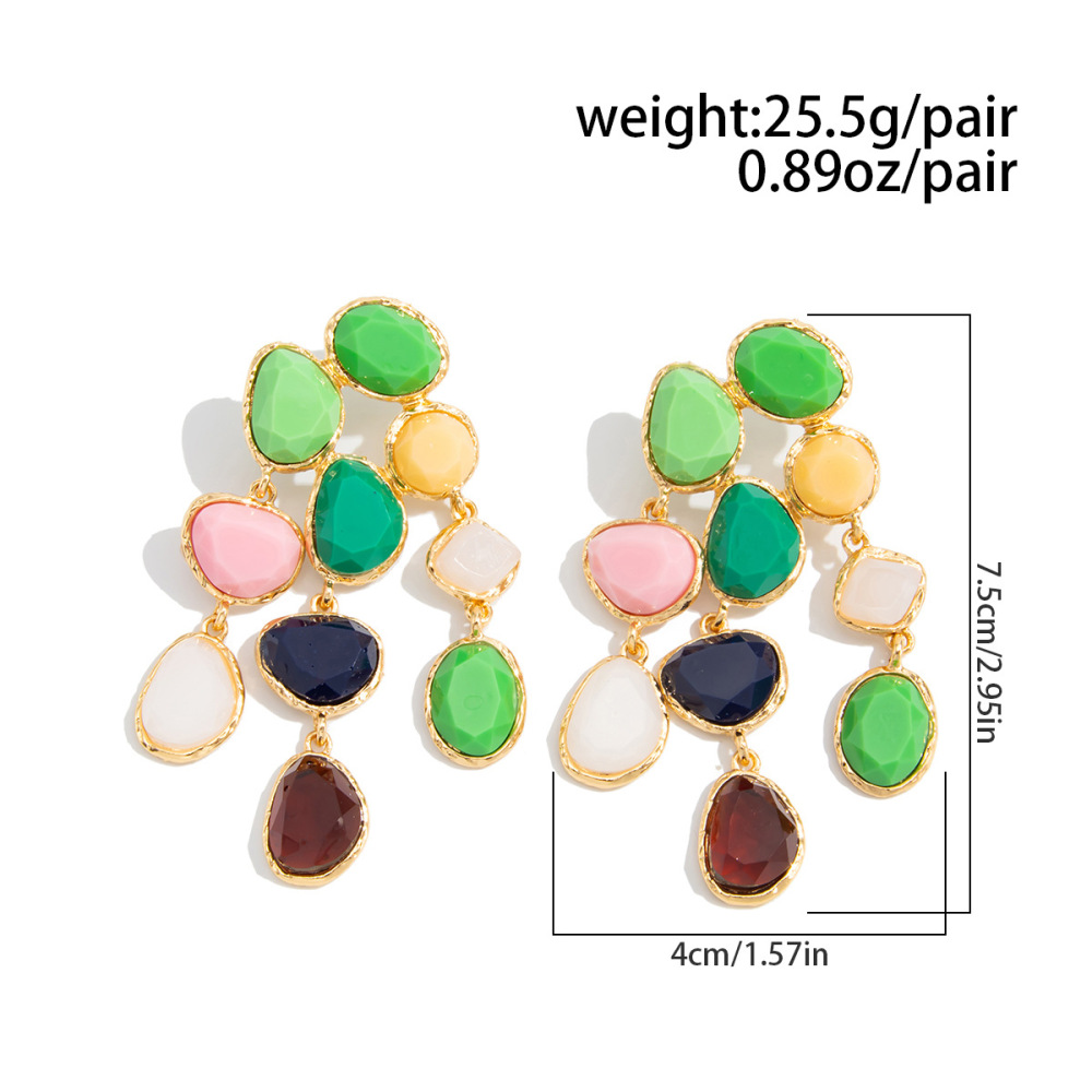 Retro-style unique irregular tassel alloy earrings