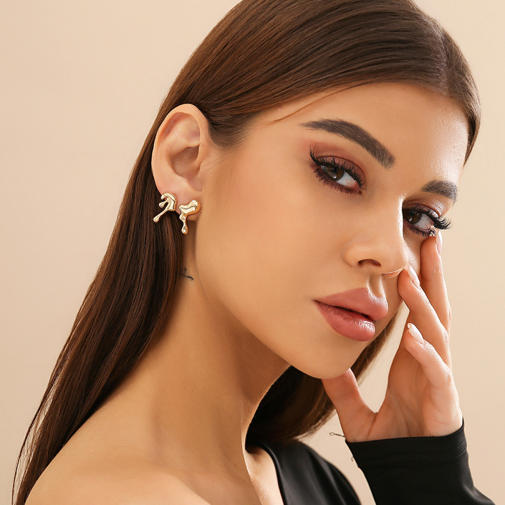 Designer Lava Teardrop Alloy Earrings