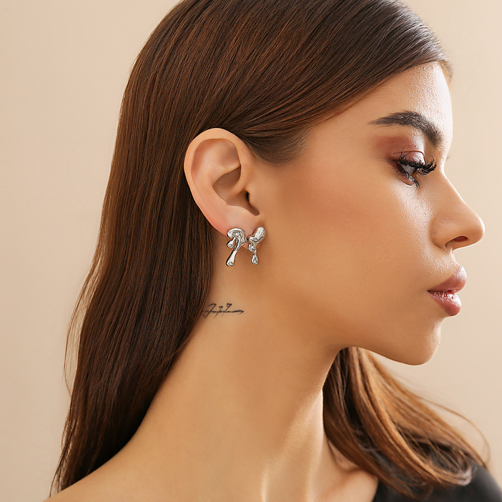 Designer Lava Teardrop Alloy Earrings
