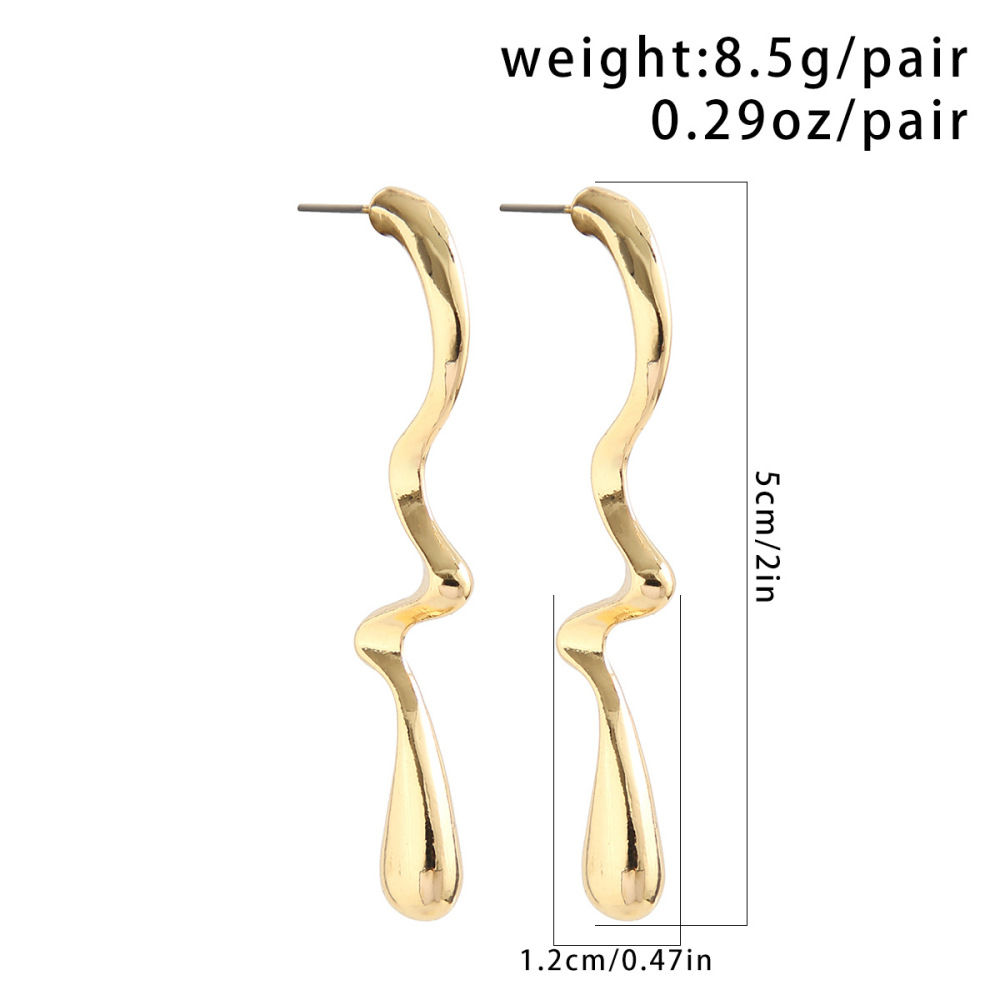 Niche Liquid Water Drop Alloy Earrings