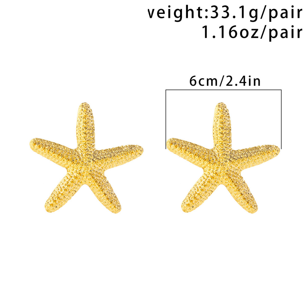 Beach and Ocean Theme Starfish Alloy Earrings