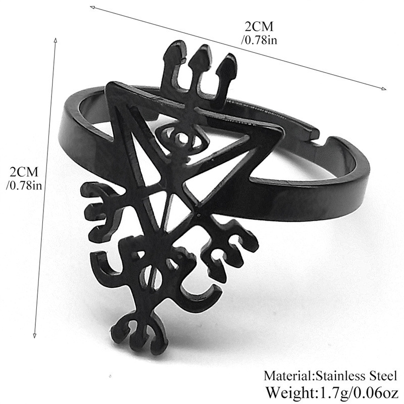 MYK3191-Cut stainless steel six-pointed star set in  triangle ring