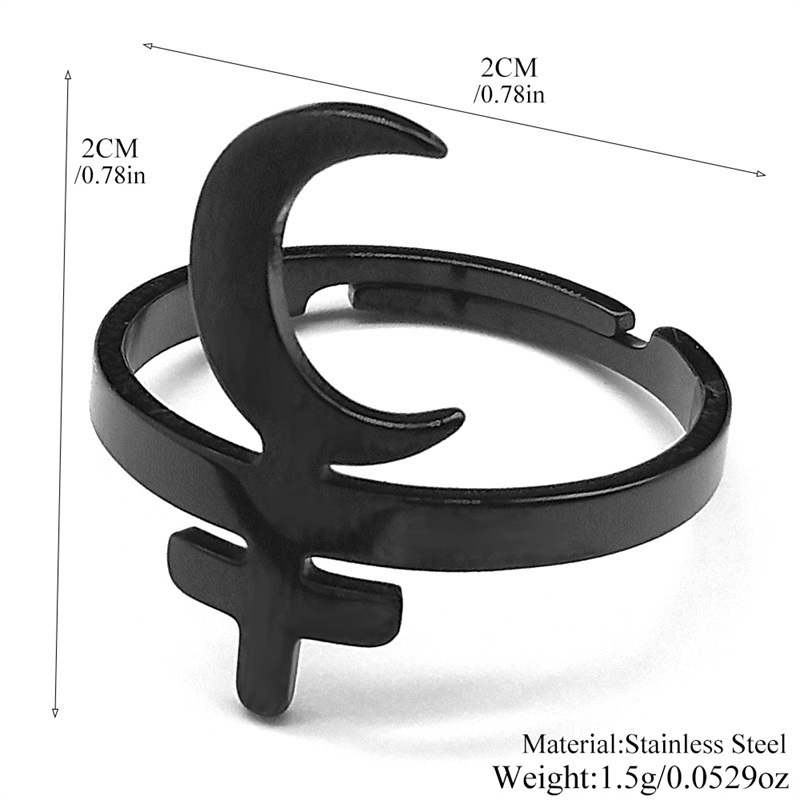 MYK3209-Stainless Steel Gothic Hip Hop Geometric Cross Couple Rings