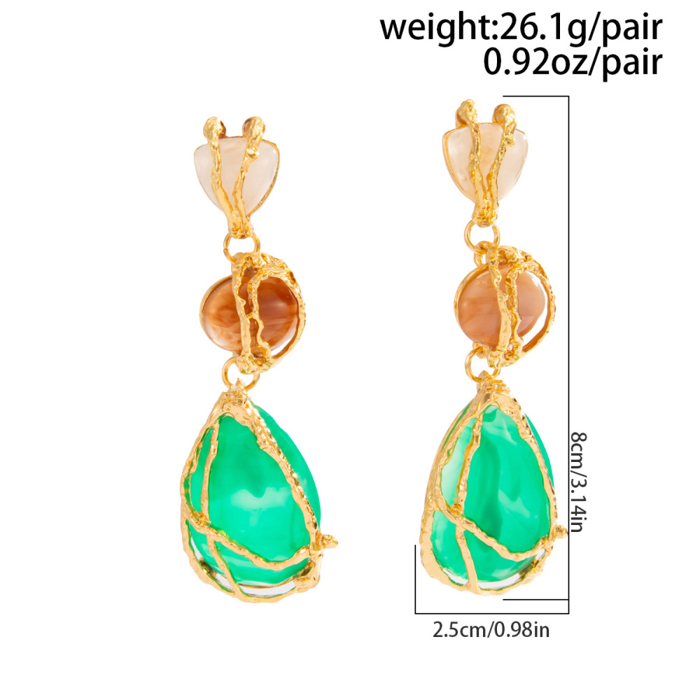 High-end irregular resin alloy earrings