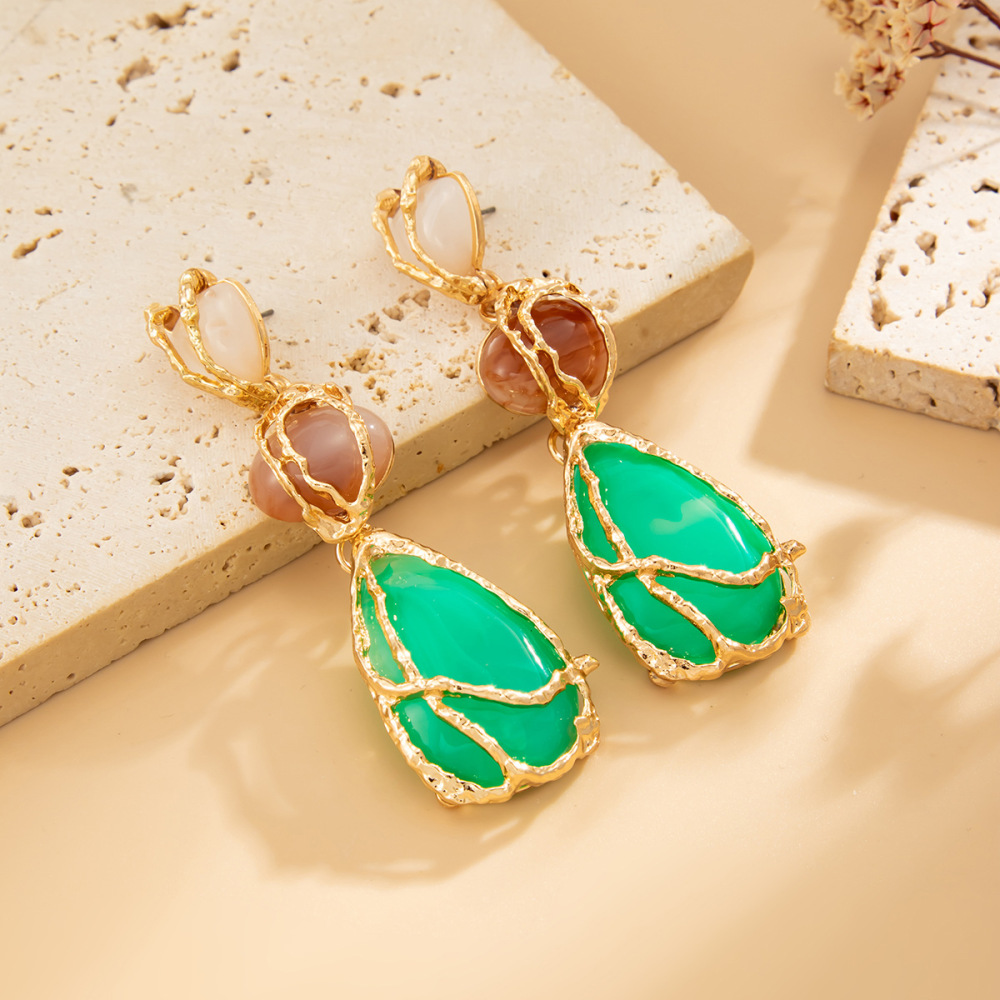 High-end irregular resin alloy earrings