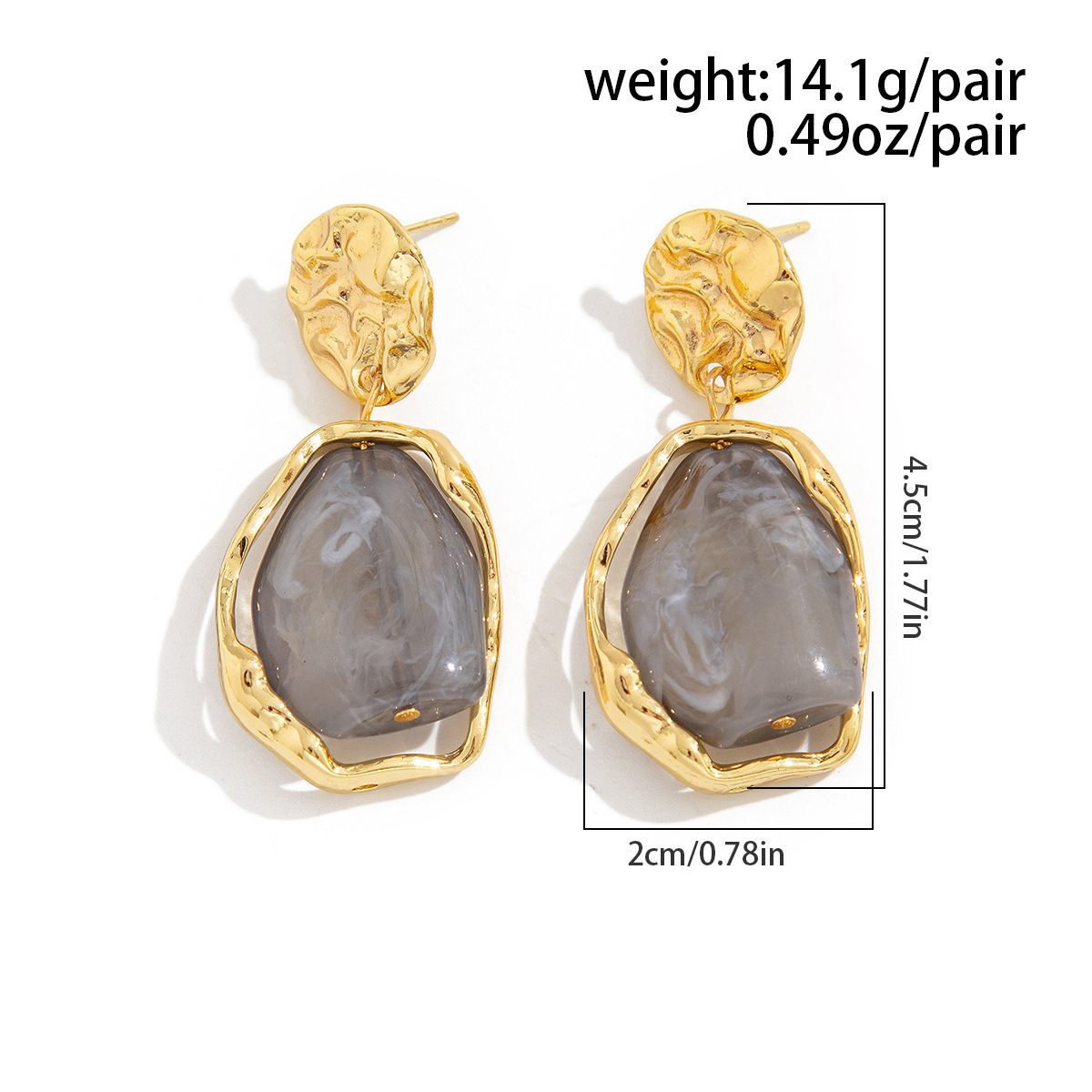 Luxurious Geometric Resin Alloy Earrings with a Touch of Luxury