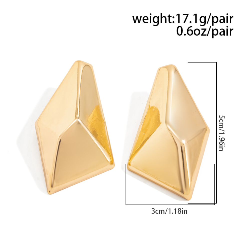 Unique, irregularly shaped, multifaceted alloy earrings