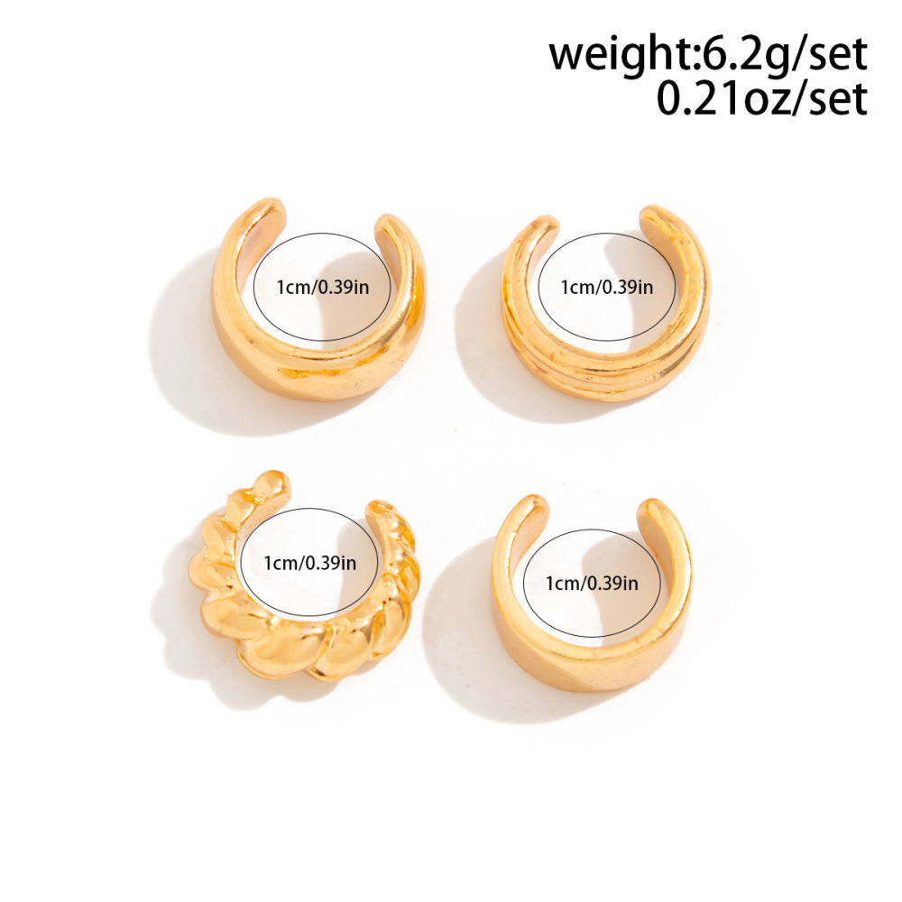 Design-conscious irregular alloy clip-on earring set