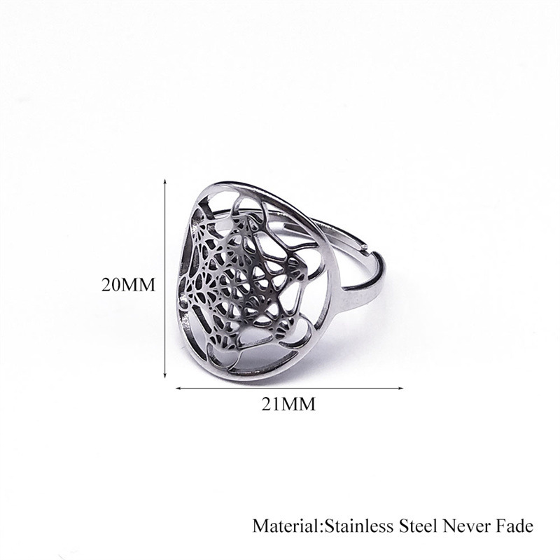 MYK3222-Stainless Steel Flower of Life Ring