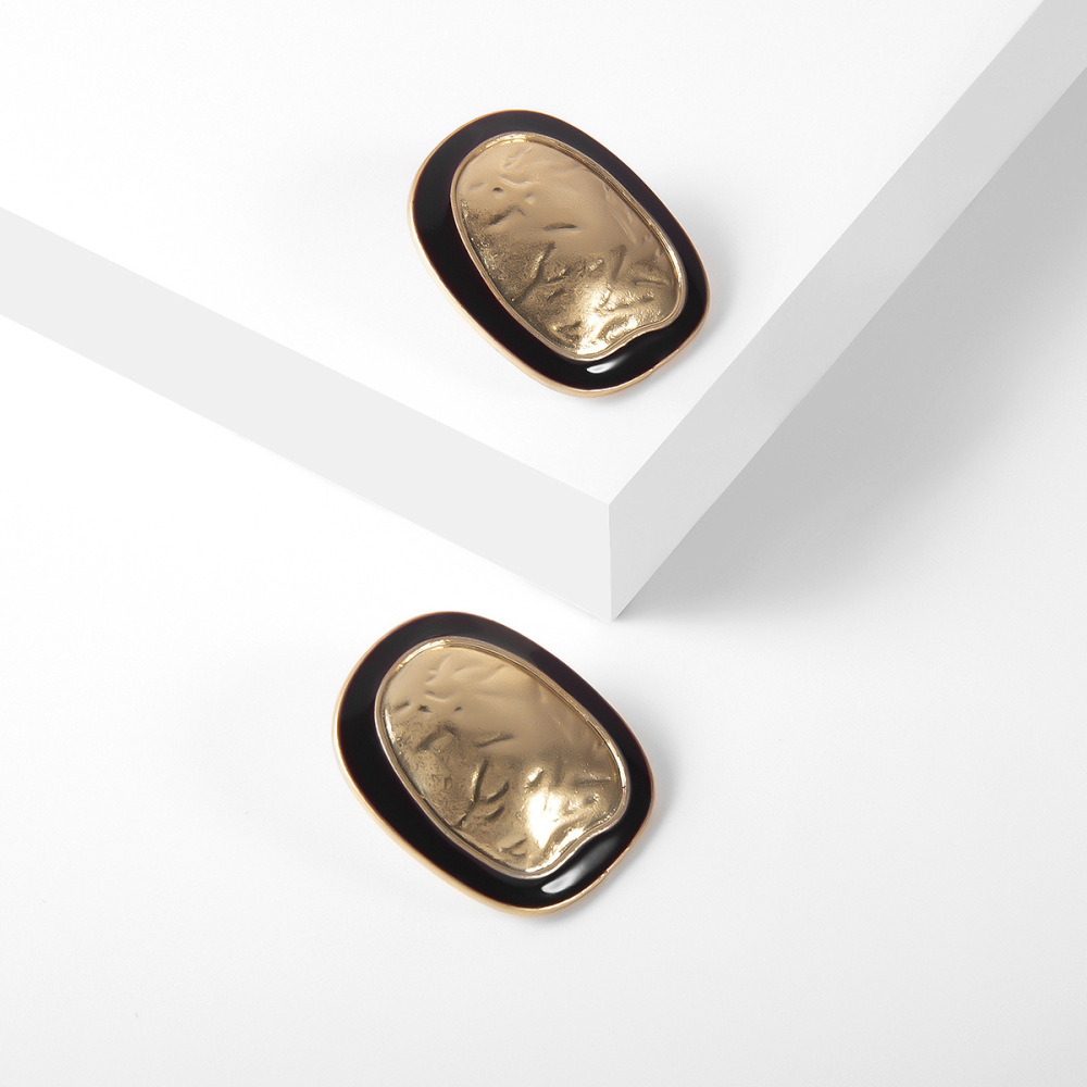 Patterned matte irregular color-blocked alloy earrings