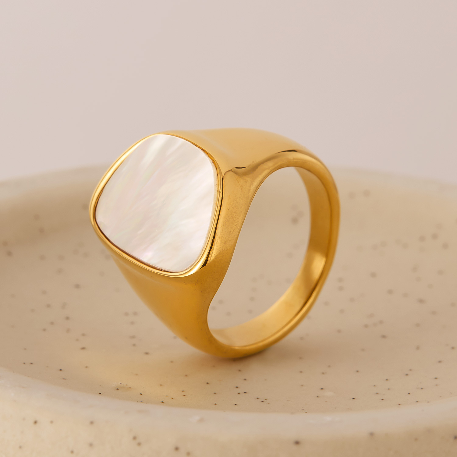 MYK3274-Stainless steel shell ring with unique design and elegant style