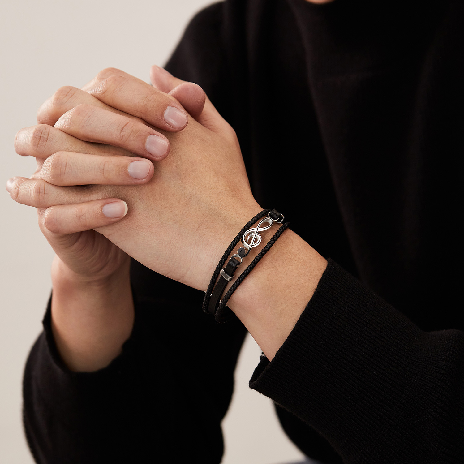 MYK3296-Hip Hop Note Creative Multi-Layer Woven Bracelet