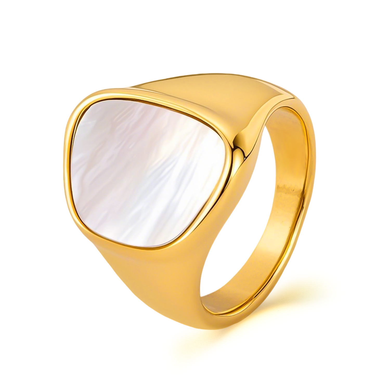 MYK3274-Stainless steel shell ring with unique design and elegant style