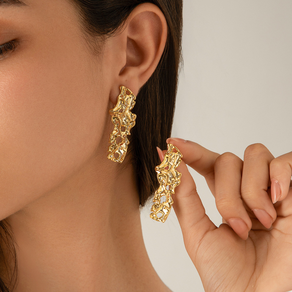 Unique Lava Liquid Alloy Earrings
