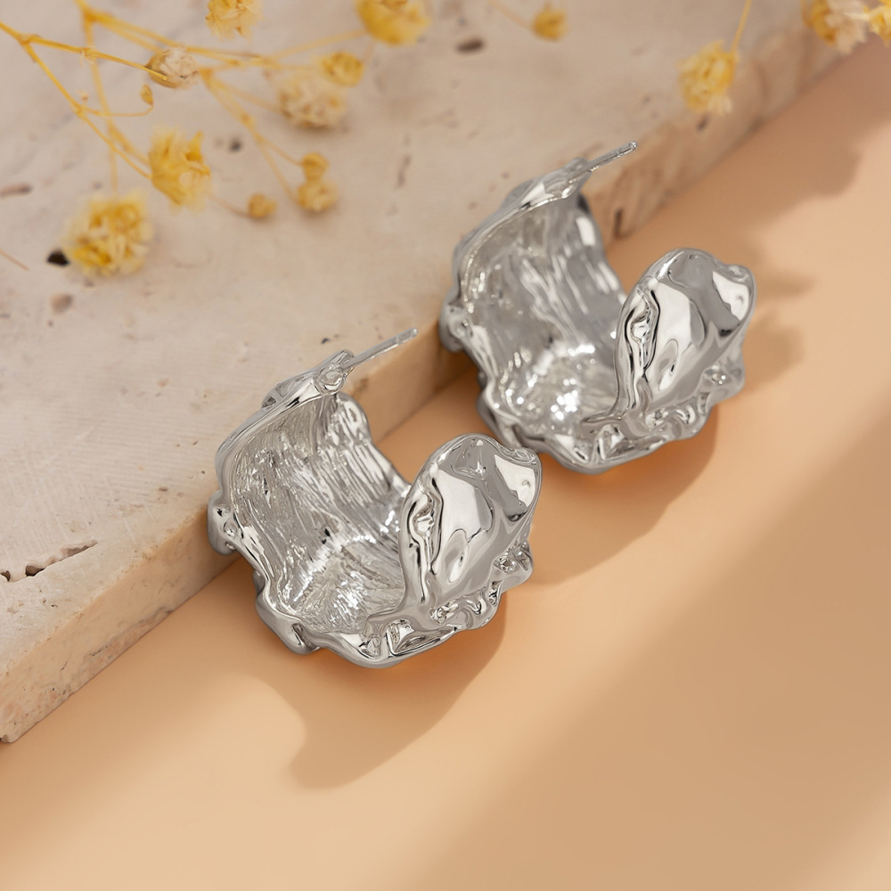 Unique Lava-Patterned Alloy Earrings