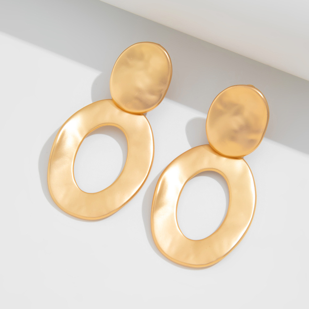 Irregular geometric openwork alloy earrings
