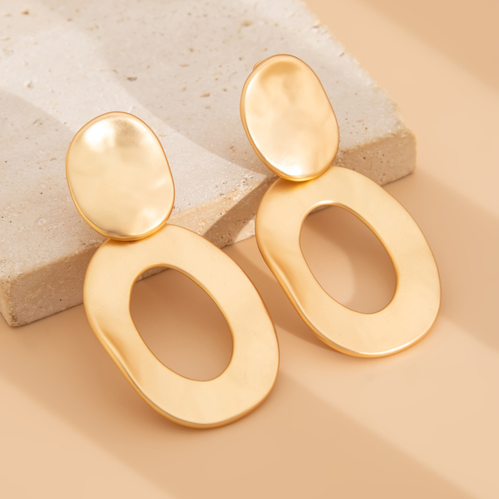 Irregular geometric openwork alloy earrings