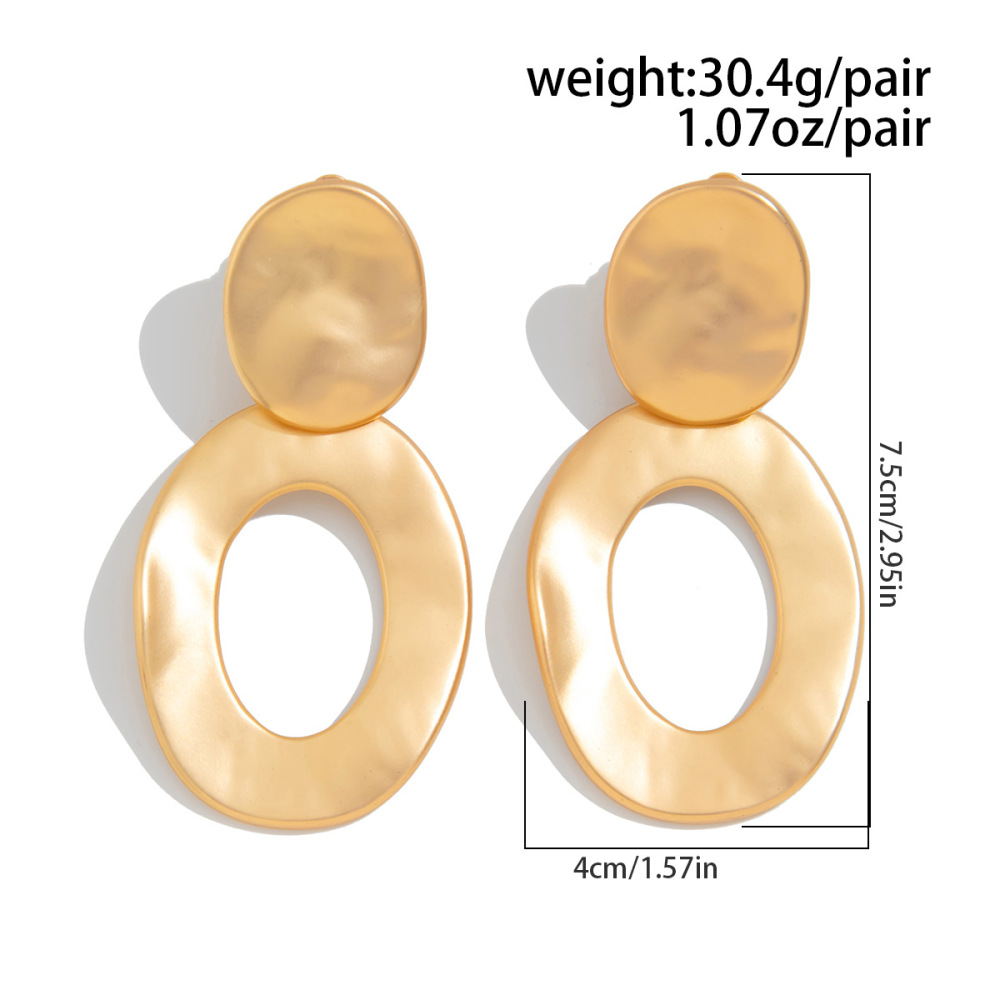 Irregular geometric openwork alloy earrings
