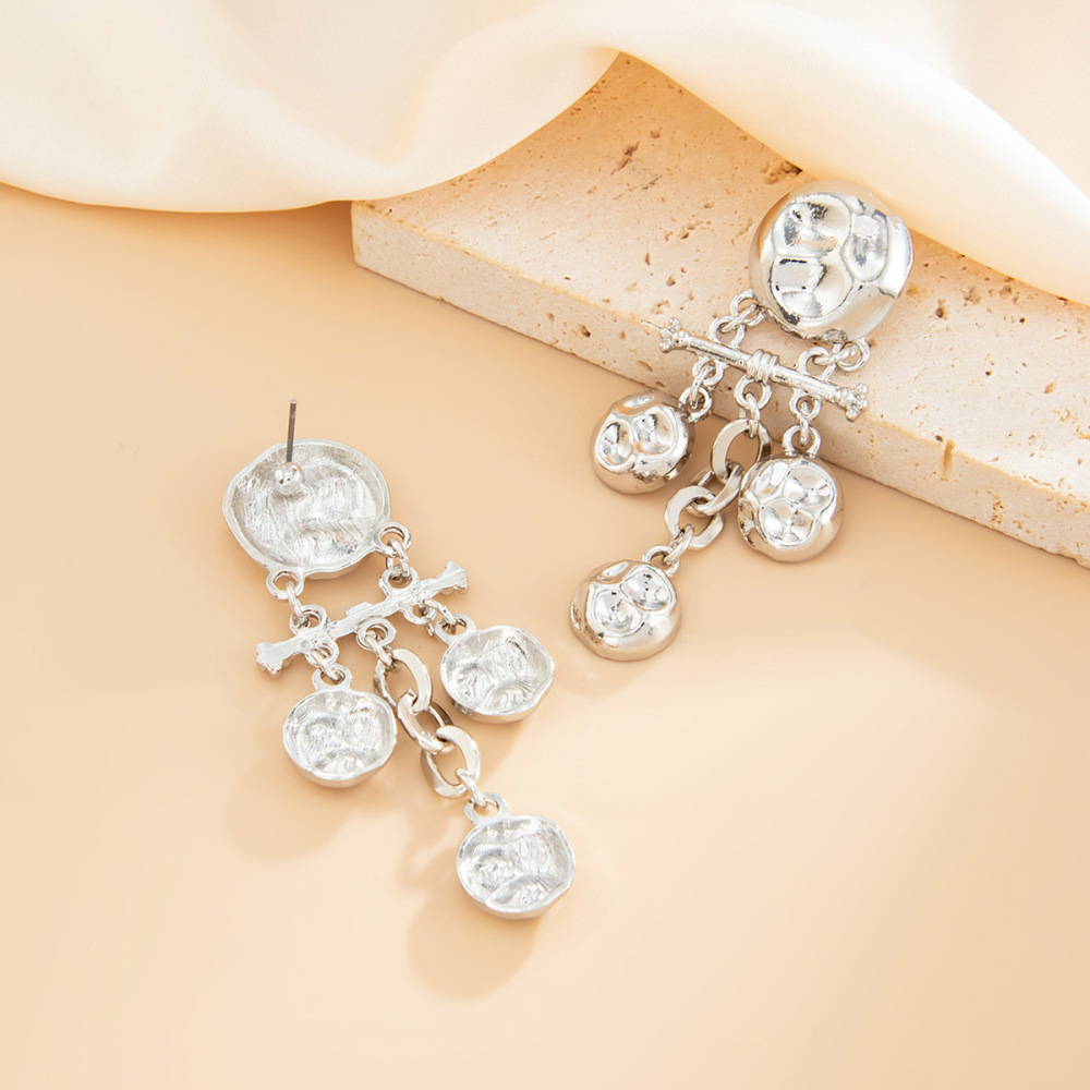 Ethnic-style irregular round alloy earrings