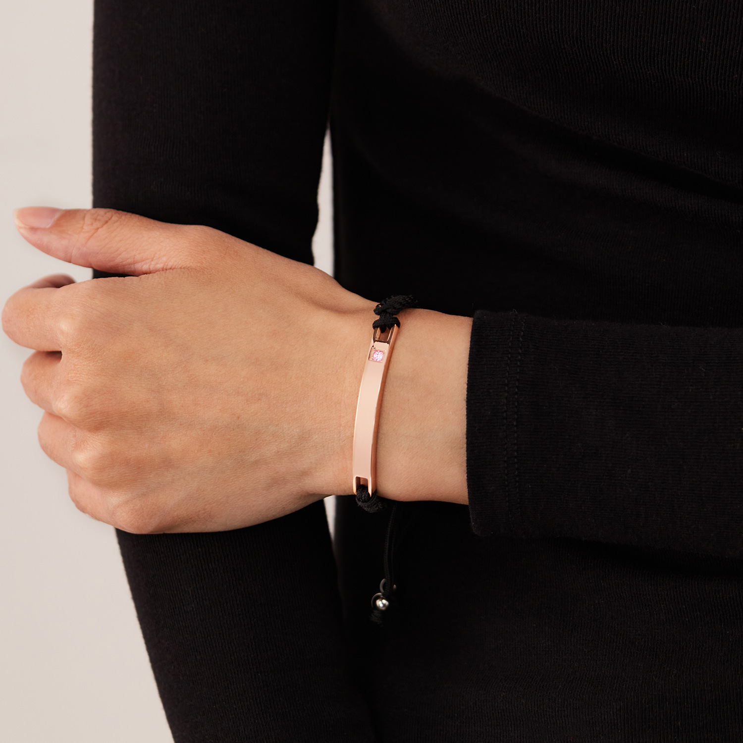 MYK3313-Trendy curved stainless steel couple engraved bracelet