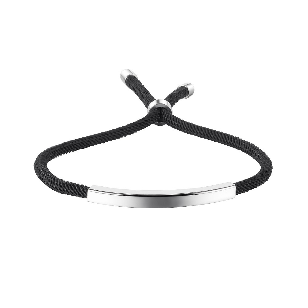 MYK3316-Stainless steel personalized woven fashion engraved couple bracelet