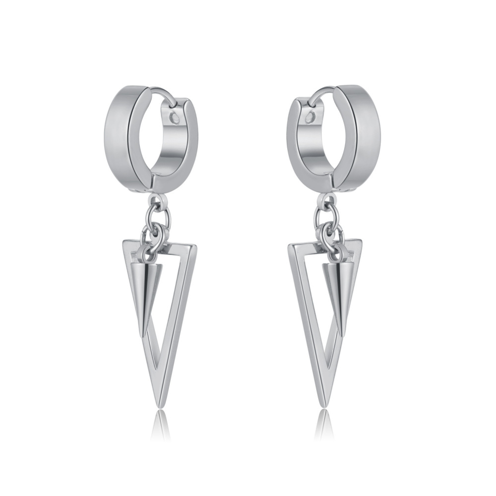 MYK3354-Stainless steel triangular cone earrings