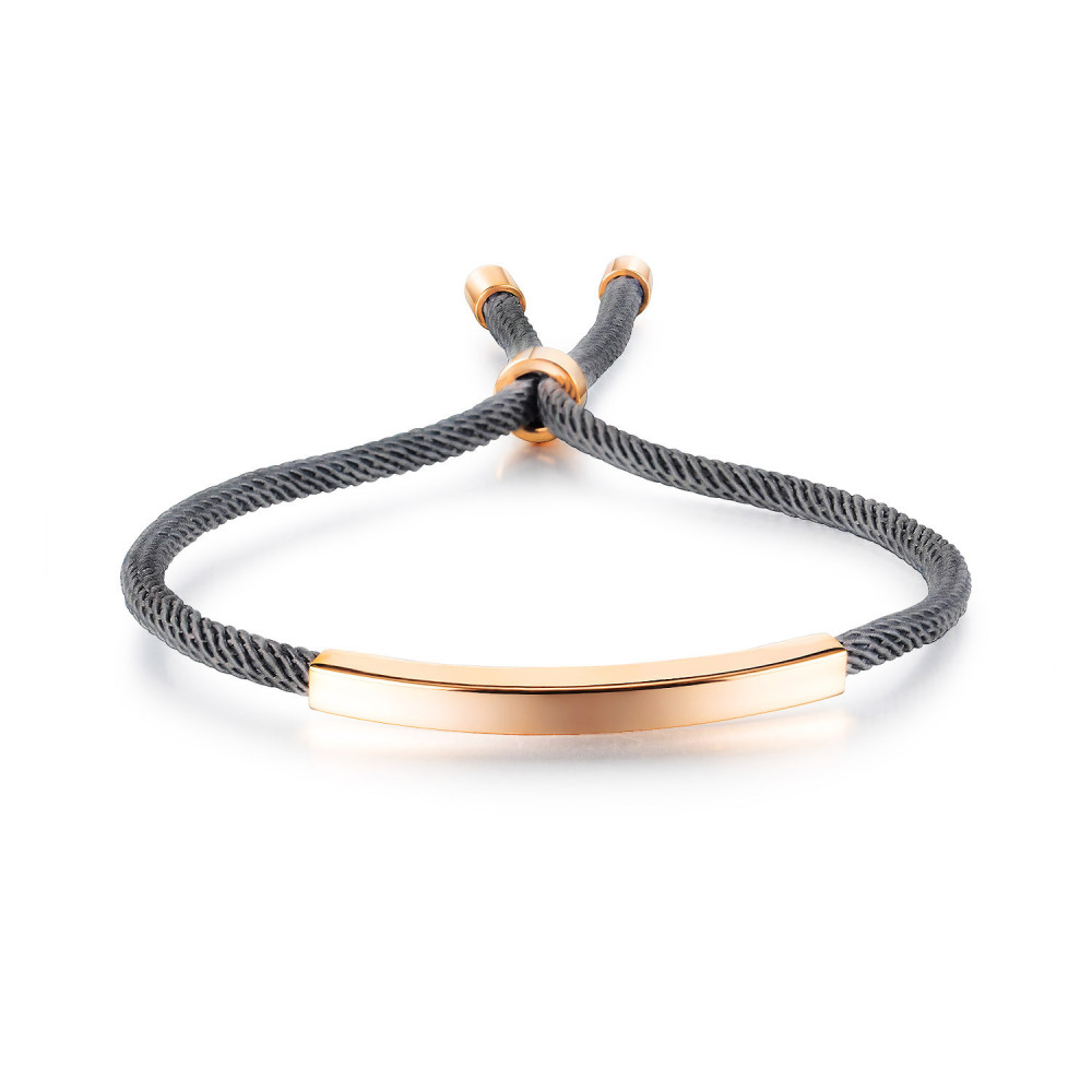 MYK3316-Stainless steel personalized woven fashion engraved couple bracelet