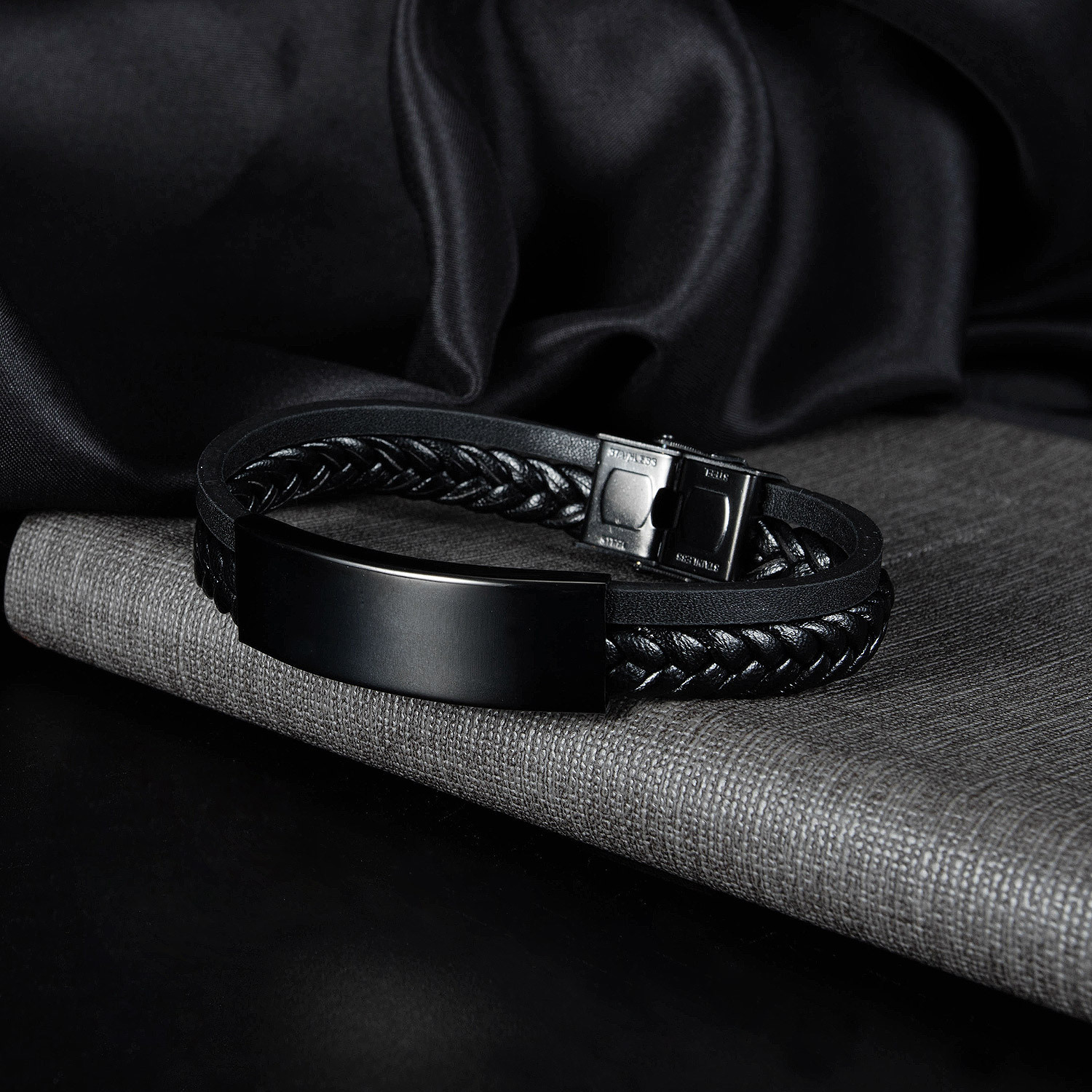 MYK3340-Trendy Street Hip Hop Men's Classic Leather Bracelet