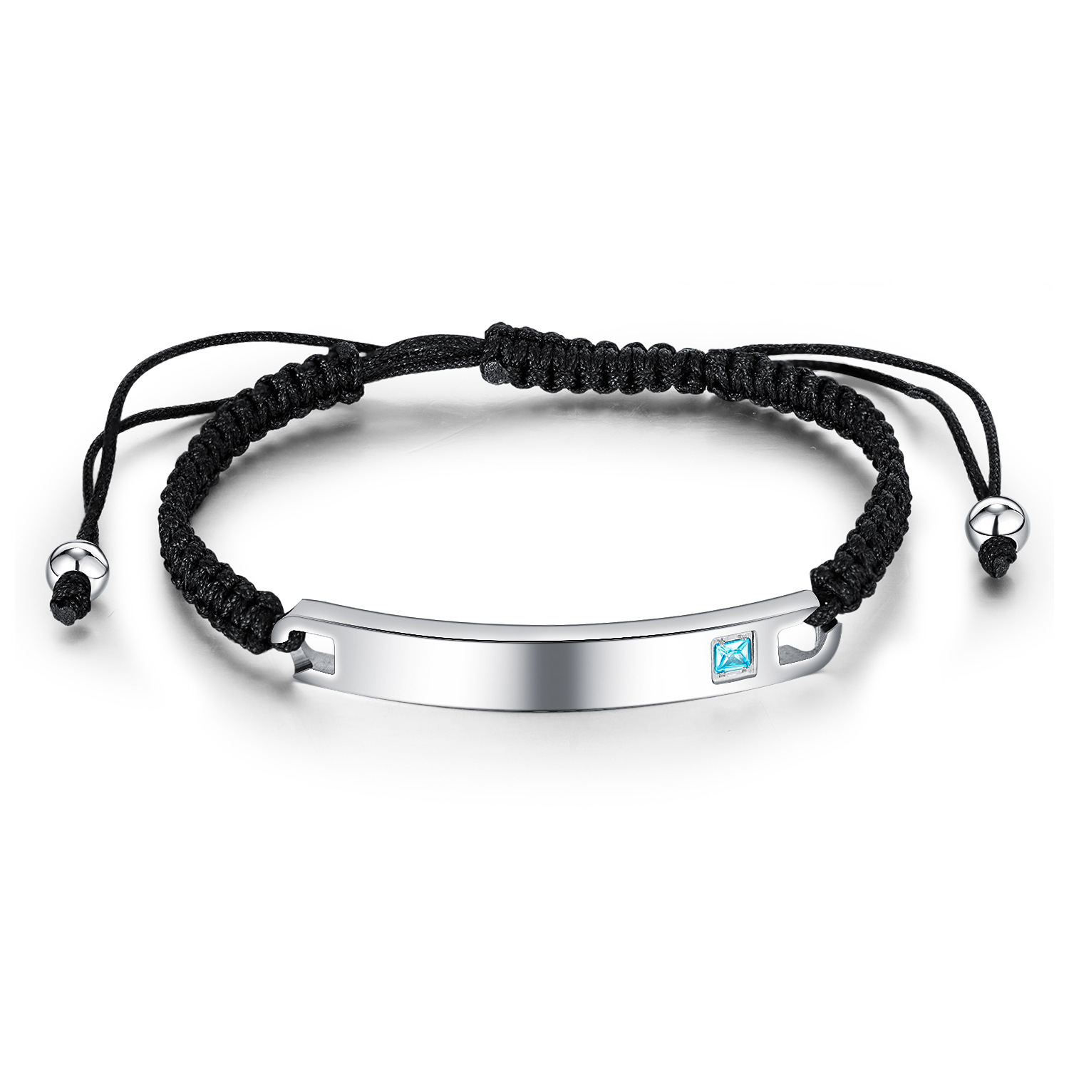 MYK3313-Trendy curved stainless steel couple engraved bracelet
