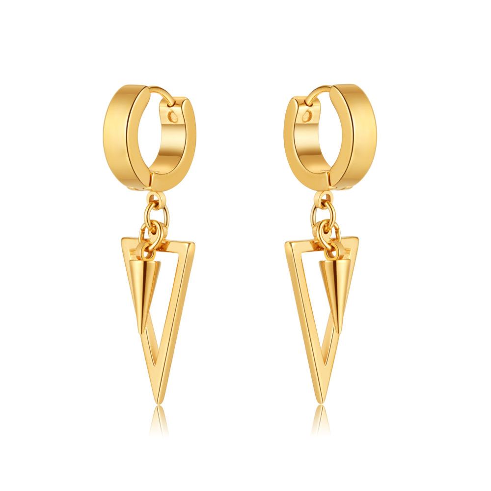 MYK3354-Stainless steel triangular cone earrings