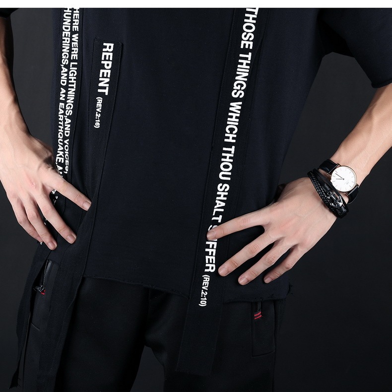 MYK3339-Punk-style woven multi-layered leather bracelet with inverted magnetic clasp