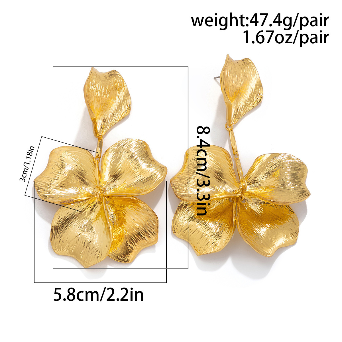 Metallic Ginkgo Leaf Alloy Earrings