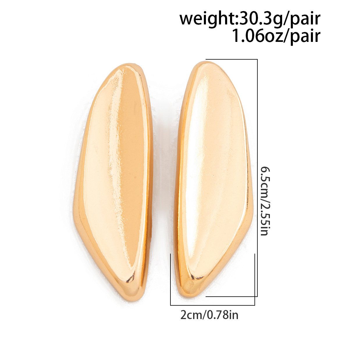 Fashionable irregular smooth alloy earrings