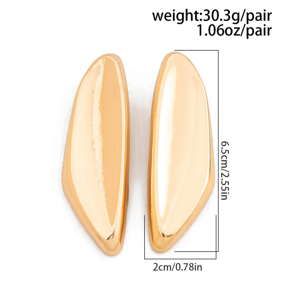Fashionable irregular smooth alloy earrings