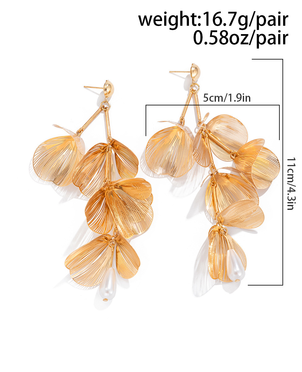 Metallic Ginkgo Leaf Copper Earrings