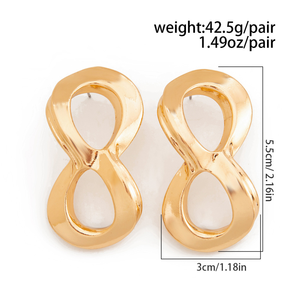 Irregularly shaped smooth twisted alloy earrings