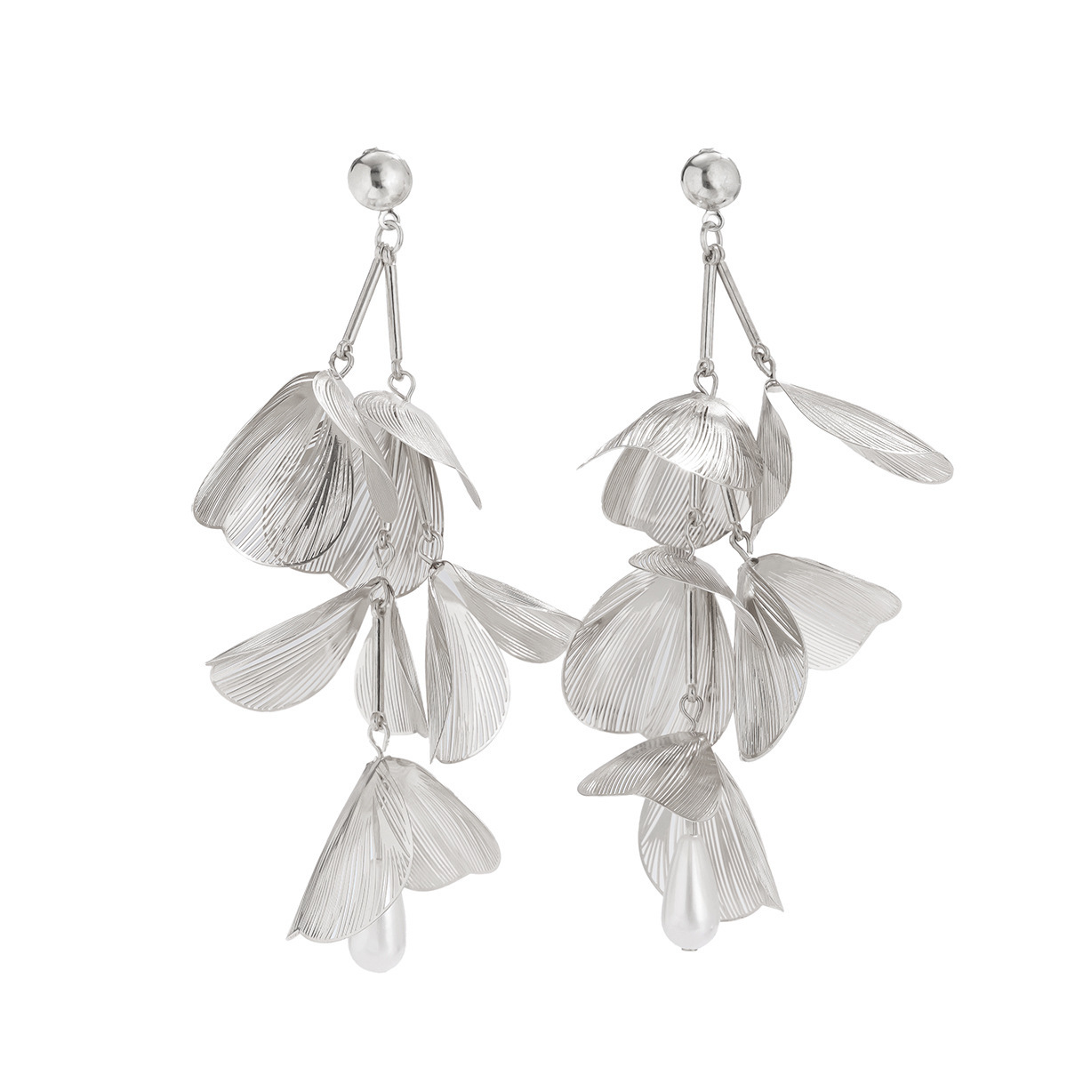 Metallic Ginkgo Leaf Copper Earrings