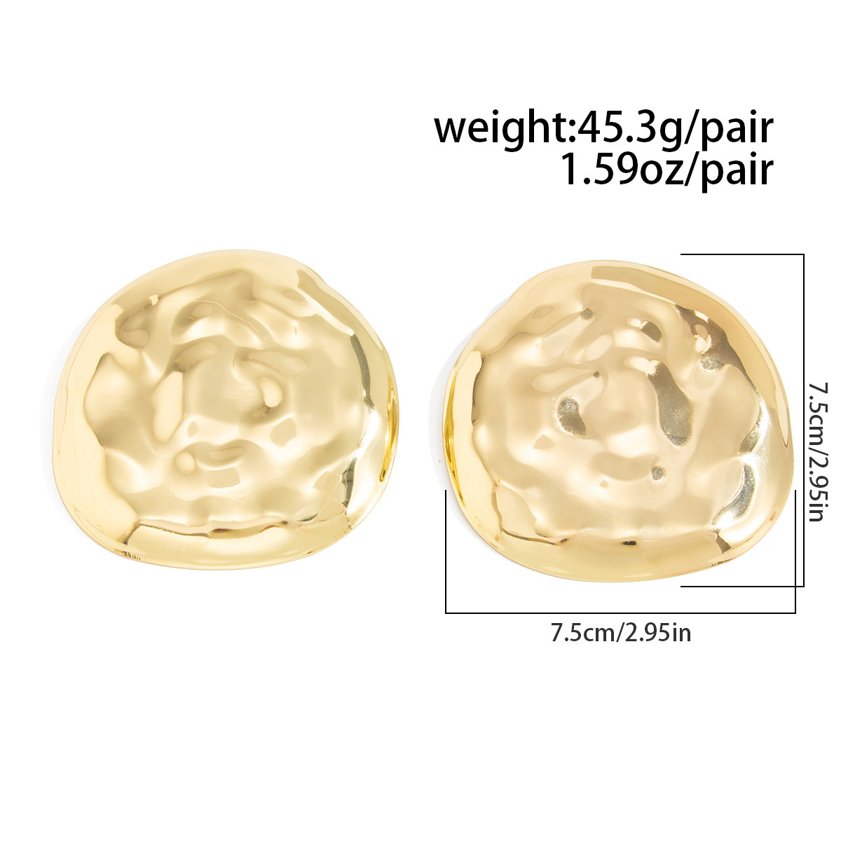 Fashionable liquid lava irregular smooth alloy earrings
