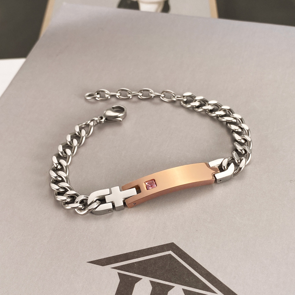 MYK3452-Stainless steel couple bracelets, smooth finish, can be engraved.