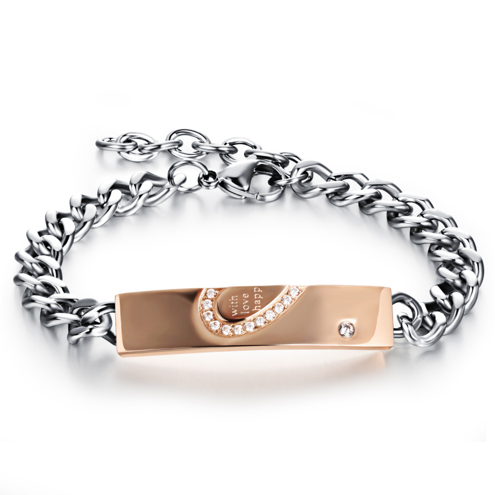 MYK3427-Stainless steel classic puzzle heart couple bracelet