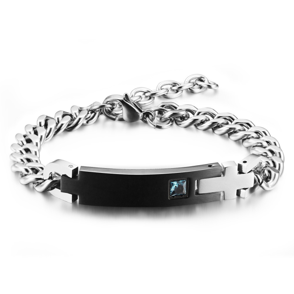 MYK3452-Stainless steel couple bracelets, smooth finish, can be engraved.