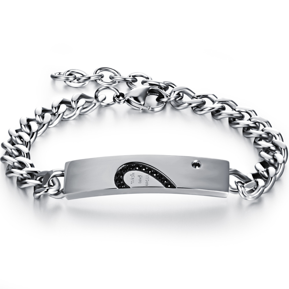 MYK3427-Stainless steel classic puzzle heart couple bracelet