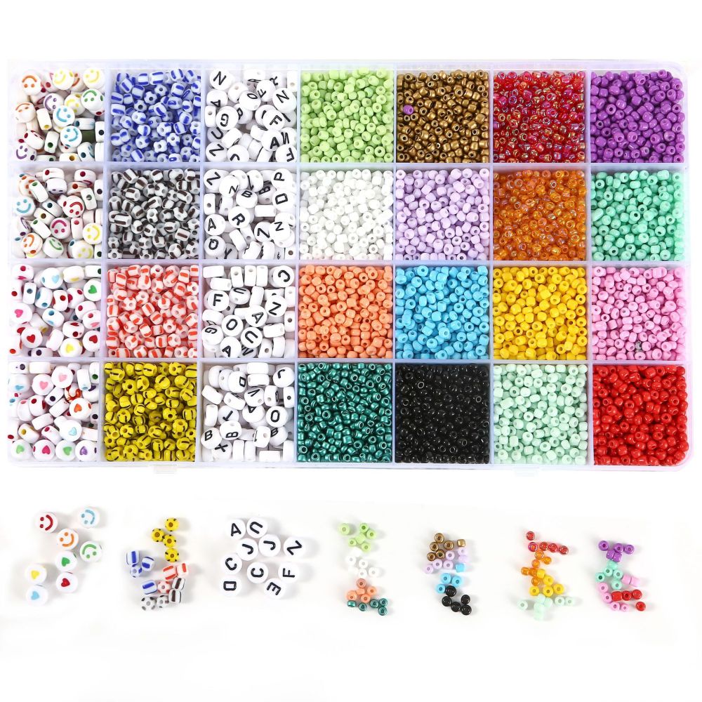 28-compartment 3mm colored letter beads glass seed bead DIY Set